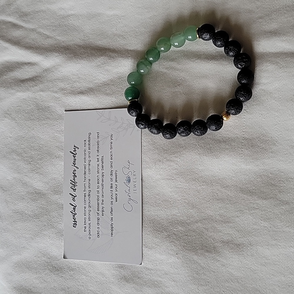 Crystal Ship Jewelry Green Aventurine Essential Oil Diffuser Bracelet